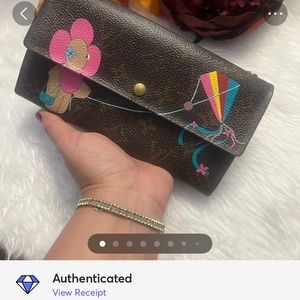 💯Authentic Louis Vuitton custom painted — long wallet